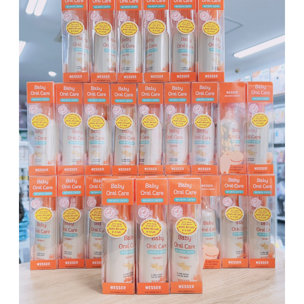 Kem đánh răng, rơ lưỡi nuốt an toàn Wesser Baby Oral Care cho bé