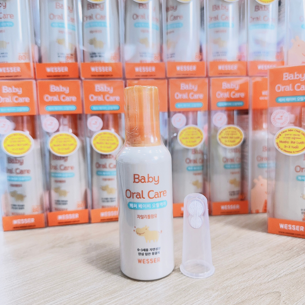 Kem đánh răng, rơ lưỡi nuốt an toàn Wesser Baby Oral Care cho bé