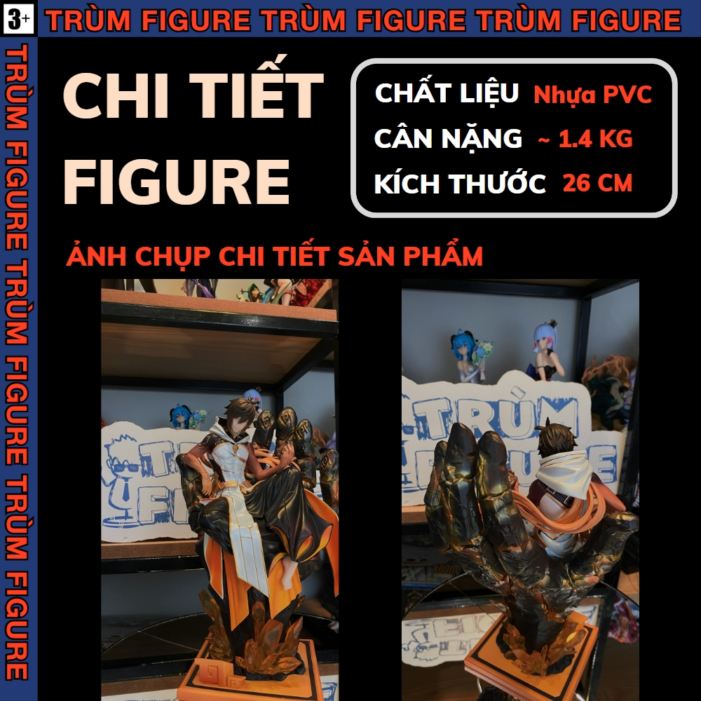 Mô Hình, Figure Genshin Impact Zhongli Bá Vương Anime, Game - Full Box Trùm Figure