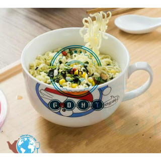 Ca ly sứ ăn mỳ kèm nắp nhựa- bát sứ - ly mỳ sứ