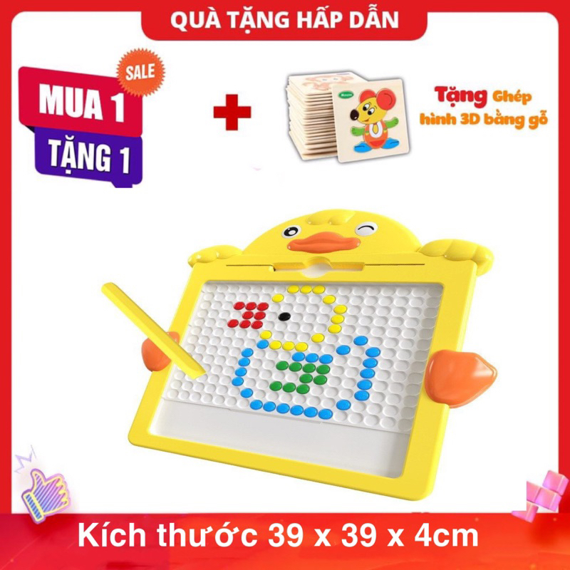 Bảng vẽ xếp hình nam châm thế hệ mới - Đồ chơi giáo dục sớm cho bé (Size Lớn 39 x39 x 4cm)