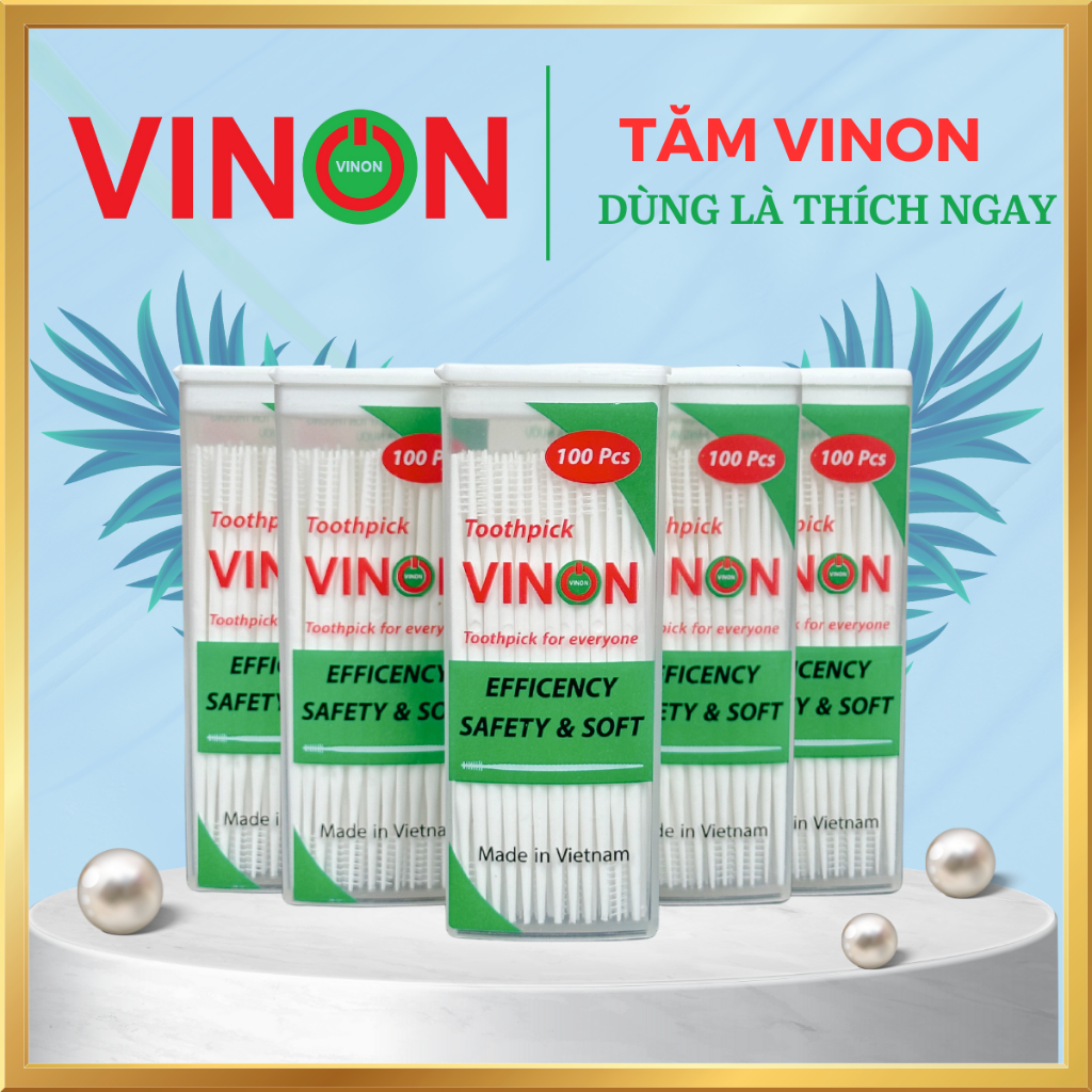 Tăm Vinon - Lựa Chọn Hoàn Hảo Cho Răng Miệng (Combo 5 hộp X hộp 100 Tăm)