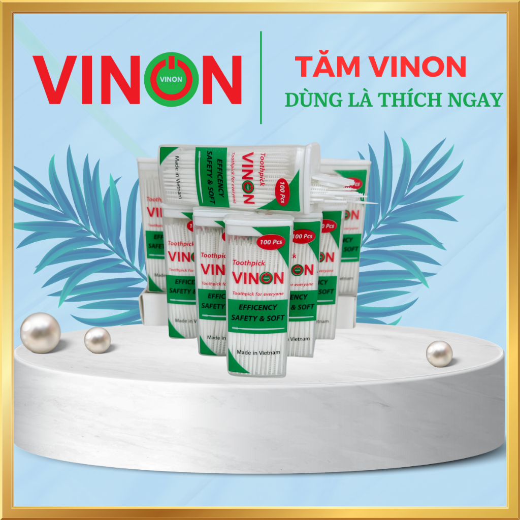 Tăm Vinon - Lựa Chọn Hoàn Hảo Cho Răng Miệng (Lốc 10 hộp x hộp 100 tăm) (1000 tăm) MS03