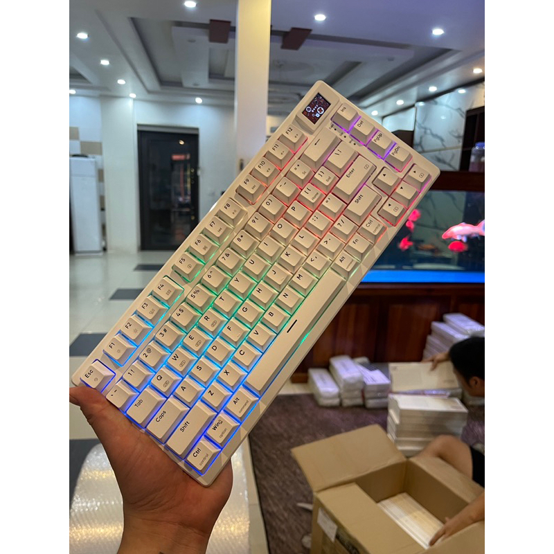 Bàn phím cơ monka 3075 - 3098 PRO mạch xuôi led rgb MÀN LCD không dây V2 | BigBuy360 - bigbuy360.vn