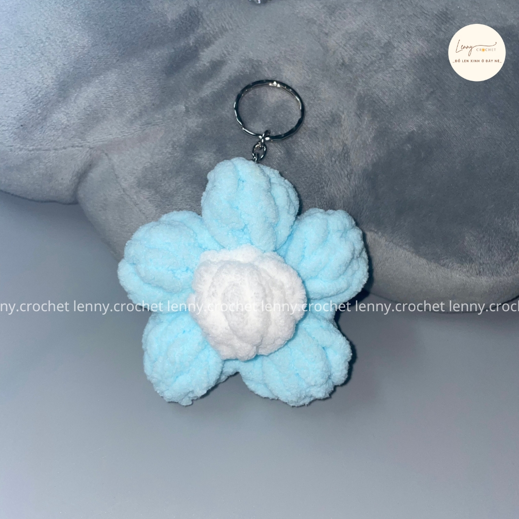Móc khóa len hình bông hoa Handmade, mix cùng túi hoa cúc