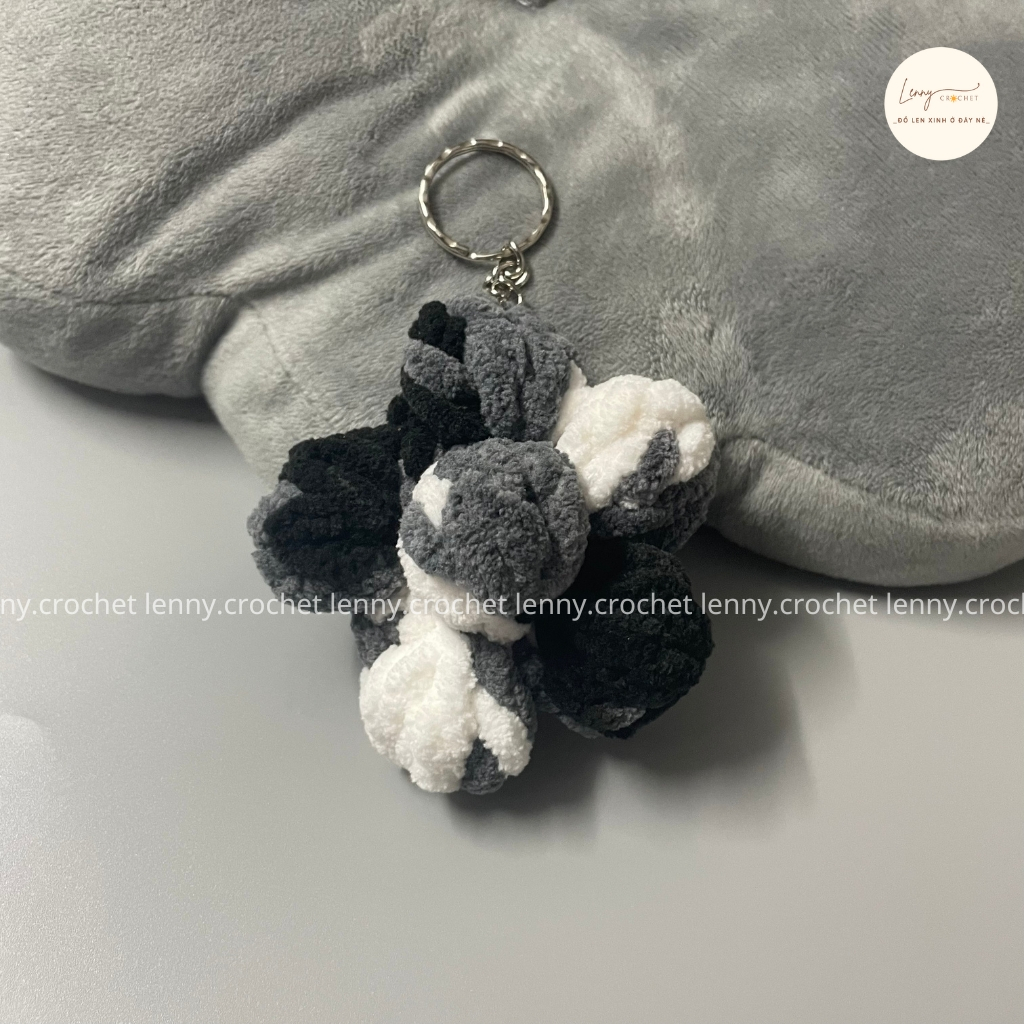 Móc khóa len hình bông hoa Handmade, mix cùng túi hoa cúc