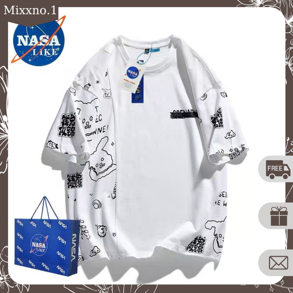 Áo Thun Tay Lỡ Form Rộng Họa Tiết Hình Gấu Nhỏ Phong Cách Thể Thao Thời Trang Mixxno.1 TOP NAM 274