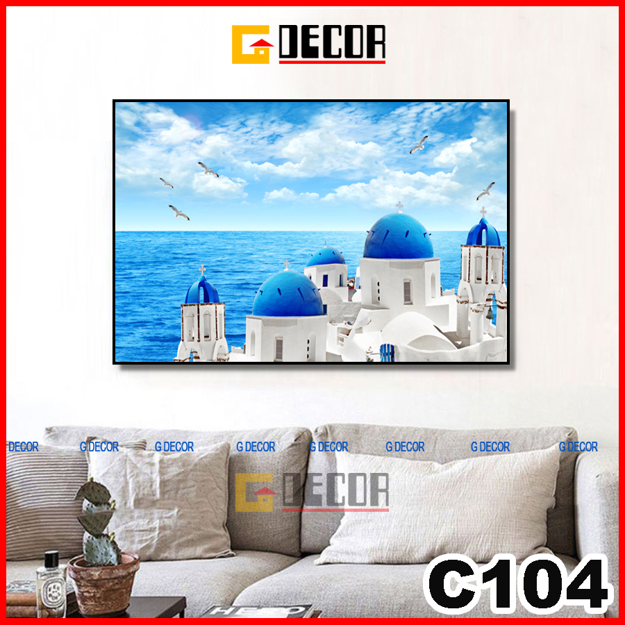Tranh treo tường canvsas 1 bức phong cách hiện đại Bắc Âu, tranh phong cảnh trang trí phòng khách, phòng ngủ, spa C104
