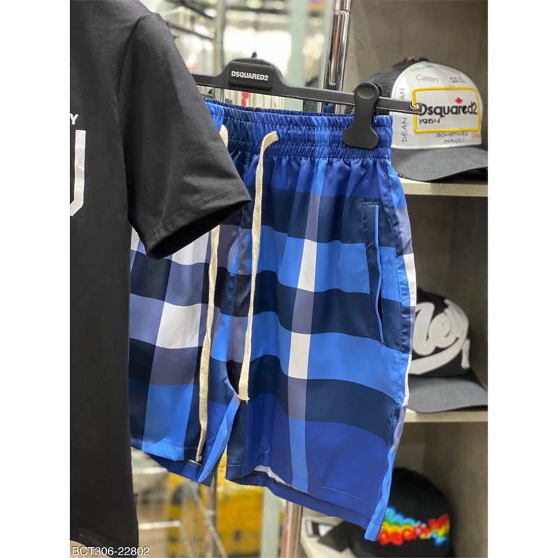 Bộ cộc Bb.r hoạ tiết logo ở ngực mix quần xanh caro cực chất