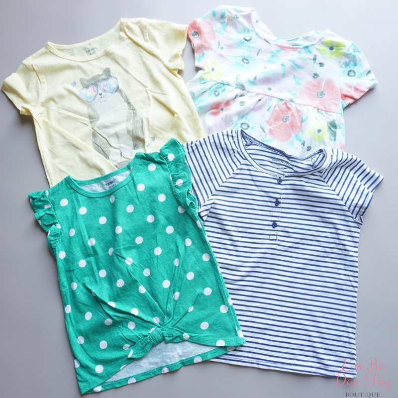 Áo thun bé gái, áo phông bé gái, 100% cotton, đa dạng màu sắc, kiểu dáng xinh yêu size đại 6-14Y (20-49kgs), VNXK
