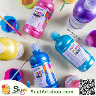 [ Sugi Art Shop ] Màu Poster Paint Mont Marte 500ml ( Metallic Poster , Fluoro Poster )