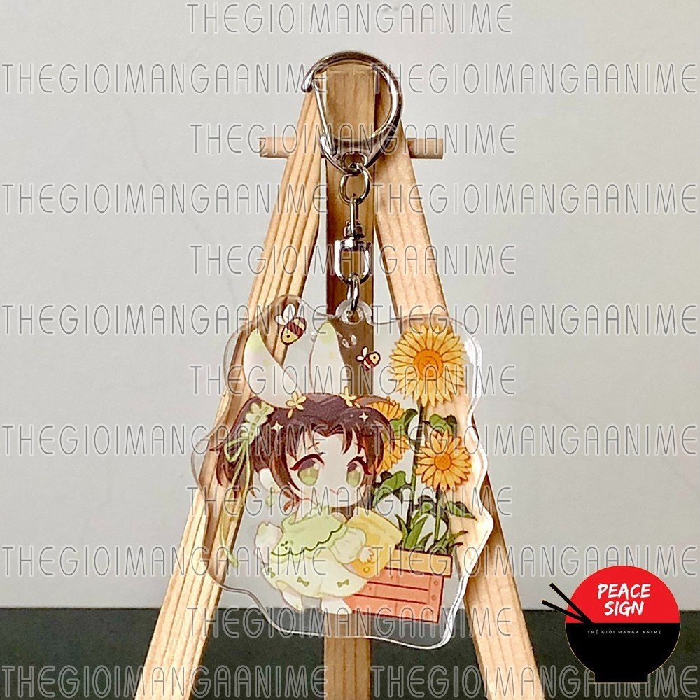 ( THỎ VÀ HOA ) Móc khóa DETECTIVE CONAN Thám Tứ Lừng Danh keyring mica acrylic in hình anime chibi xinh xắn