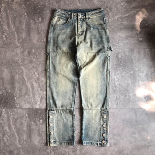 Quần jeans Double Knee cúc bấm B706 BuiVintage, vải denim dày dặn phom đẹp.