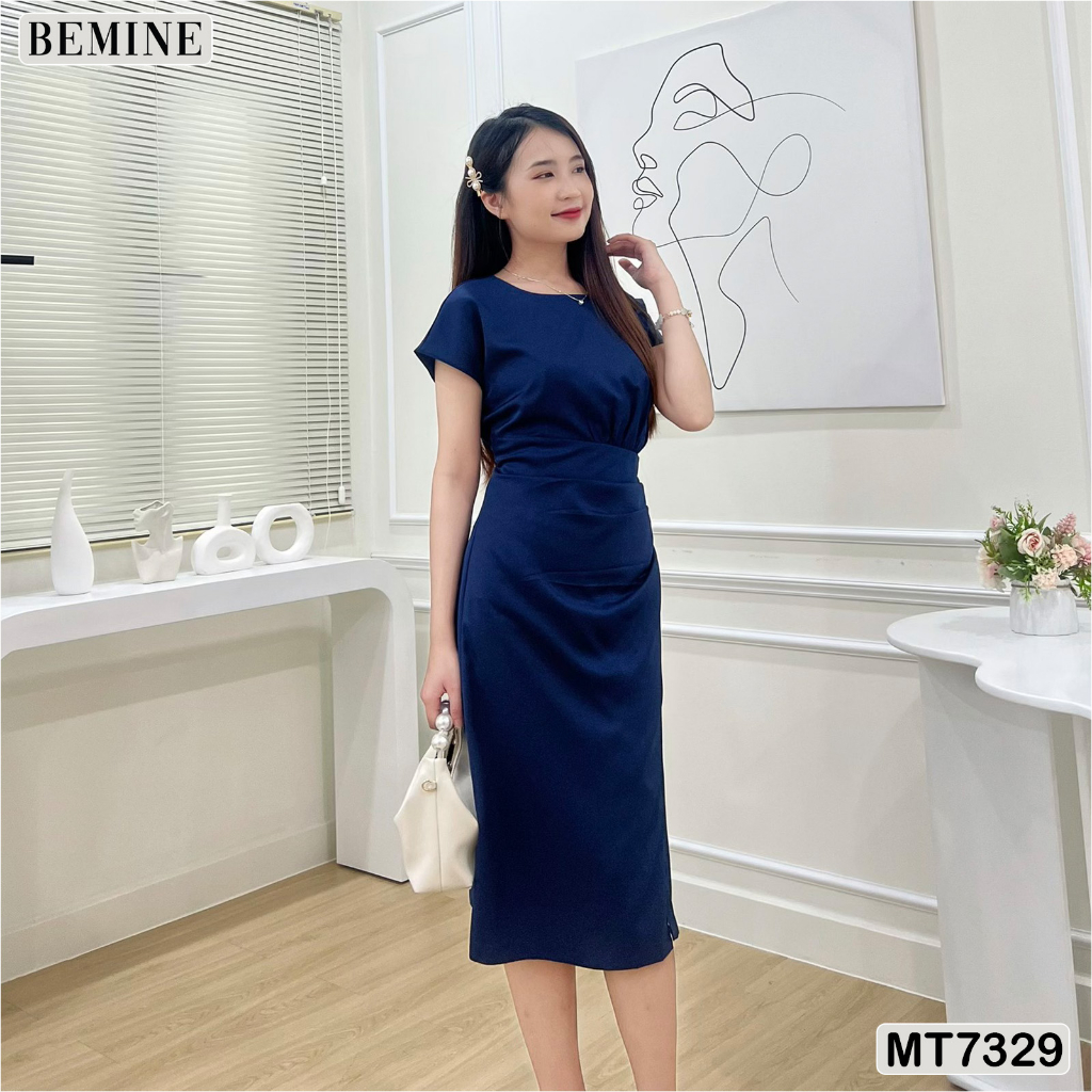 Đầm thiết kế tay cánh dơi nhún tùng BEMINE MT7329