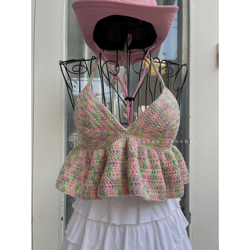 Áo Len Bèo 2 Dây Handmade