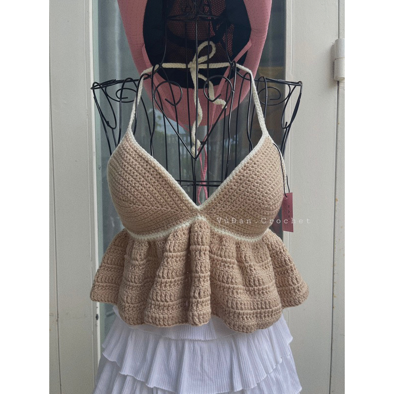 Áo Len Bèo 2 Dây Handmade