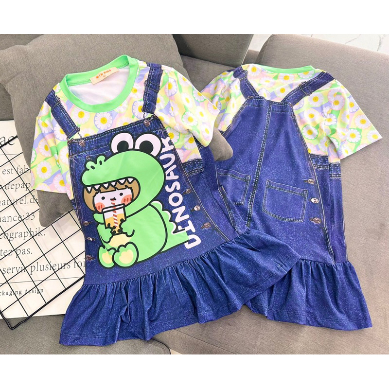 22-40kg | 021.Đầm bé gái thun lạnh loại 1 GIẢ YẾM JEAN