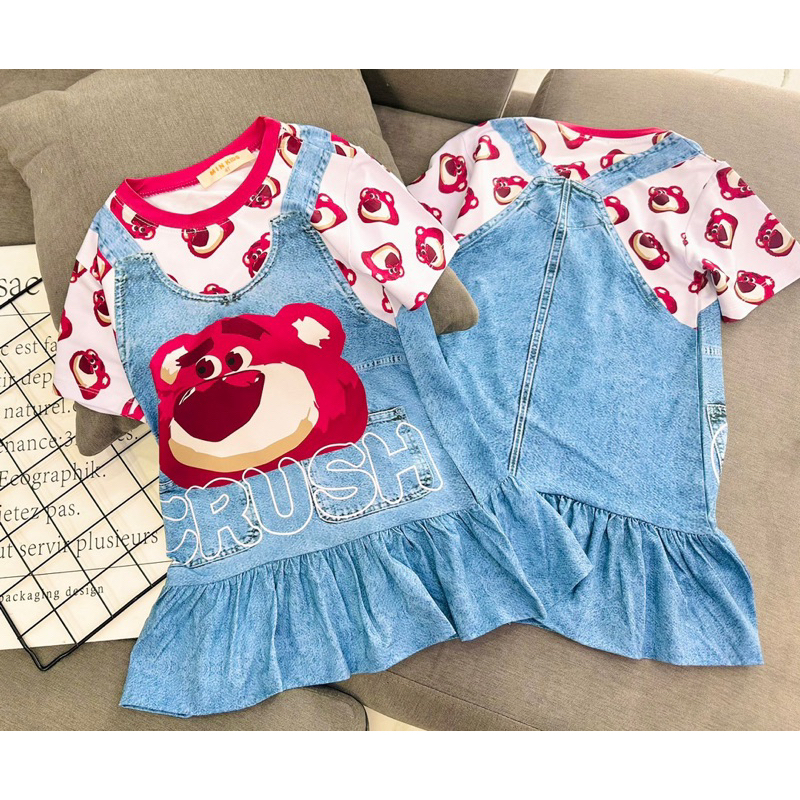 22-40kg | 021.Đầm bé gái thun lạnh loại 1 GIẢ YẾM JEAN