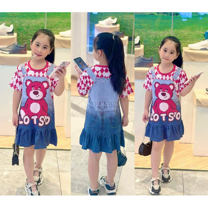 22-40kg | 021.Đầm bé gái thun lạnh loại 1 GIẢ YẾM JEAN