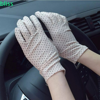 Bao tay, găng tay Nữ CHẤM BI chất liệu vải cotton chống nắng, giữ ấm lái xe