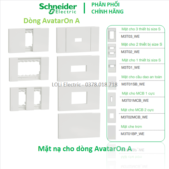 Mặt nạ chữ nhật AvatarOn A Schneider M3T03_WE M3T02_WE M3T01_WE M3T01SB_WE M3T01MCB_WE M3T02MCB_WE M