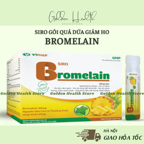 ⭐SIRO HO QUẢ DỨA  Siro BROMELAIN HỘP 60 gói x 5ml