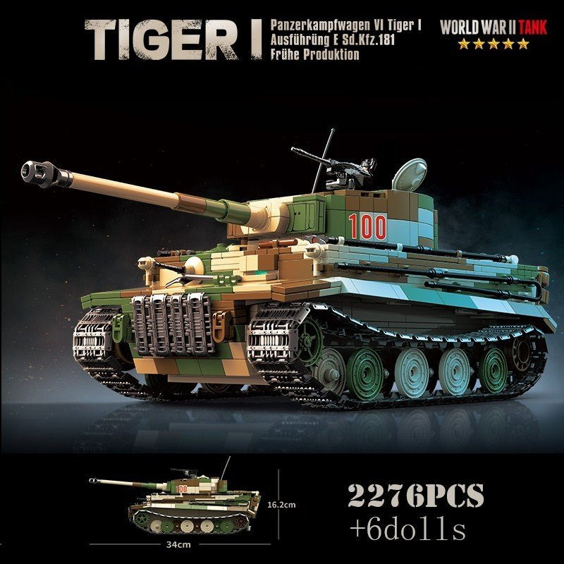 Mô Hình Đồ Chơi Lắp Ráp Xe Tăng Quân Sự Military Tiger Heavy Tank I Collect Model Decorations QUAN GUAN 100244