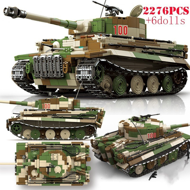 Mô Hình Đồ Chơi Lắp Ráp Xe Tăng Quân Sự Military Tiger Heavy Tank I Collect Model Decorations QUAN GUAN 100244