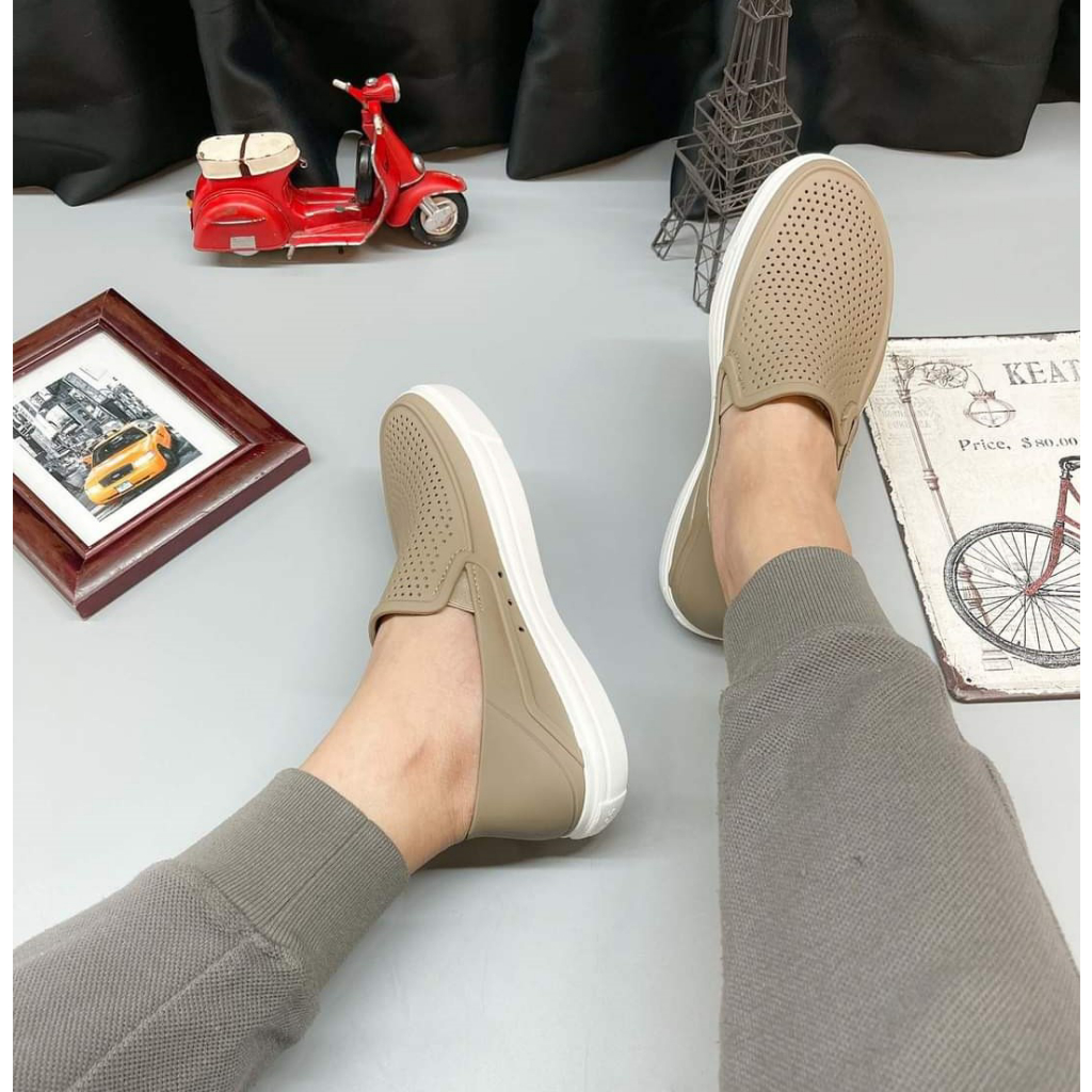 GIÀY NHỰA CROCS CITILANE ROKA SLIP ON CHO NAM MÀU XANH NÂU XUẤT XỊN FULL BOX