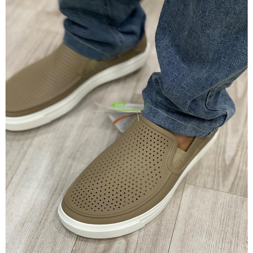 GIÀY NHỰA CROCS CITILANE ROKA SLIP ON CHO NAM MÀU XANH NÂU XUẤT XỊN FULL BOX