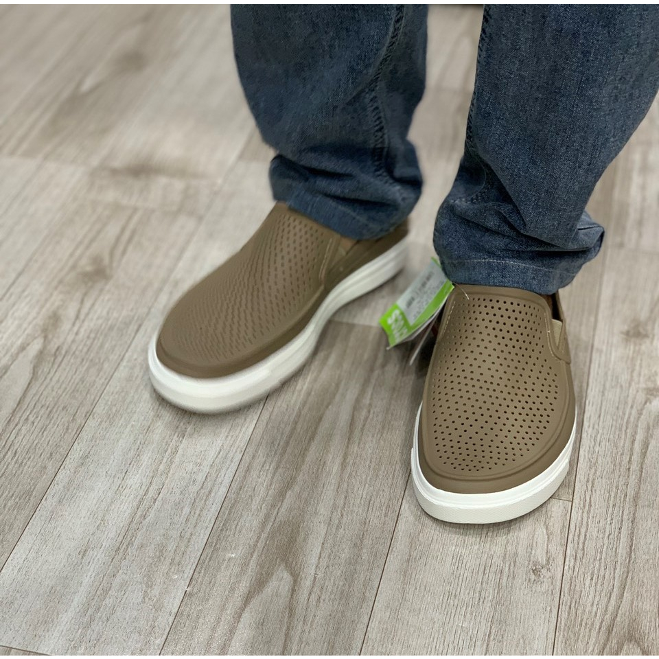 GIÀY NHỰA CROCS CITILANE ROKA SLIP ON CHO NAM MÀU XANH NÂU XUẤT XỊN FULL BOX