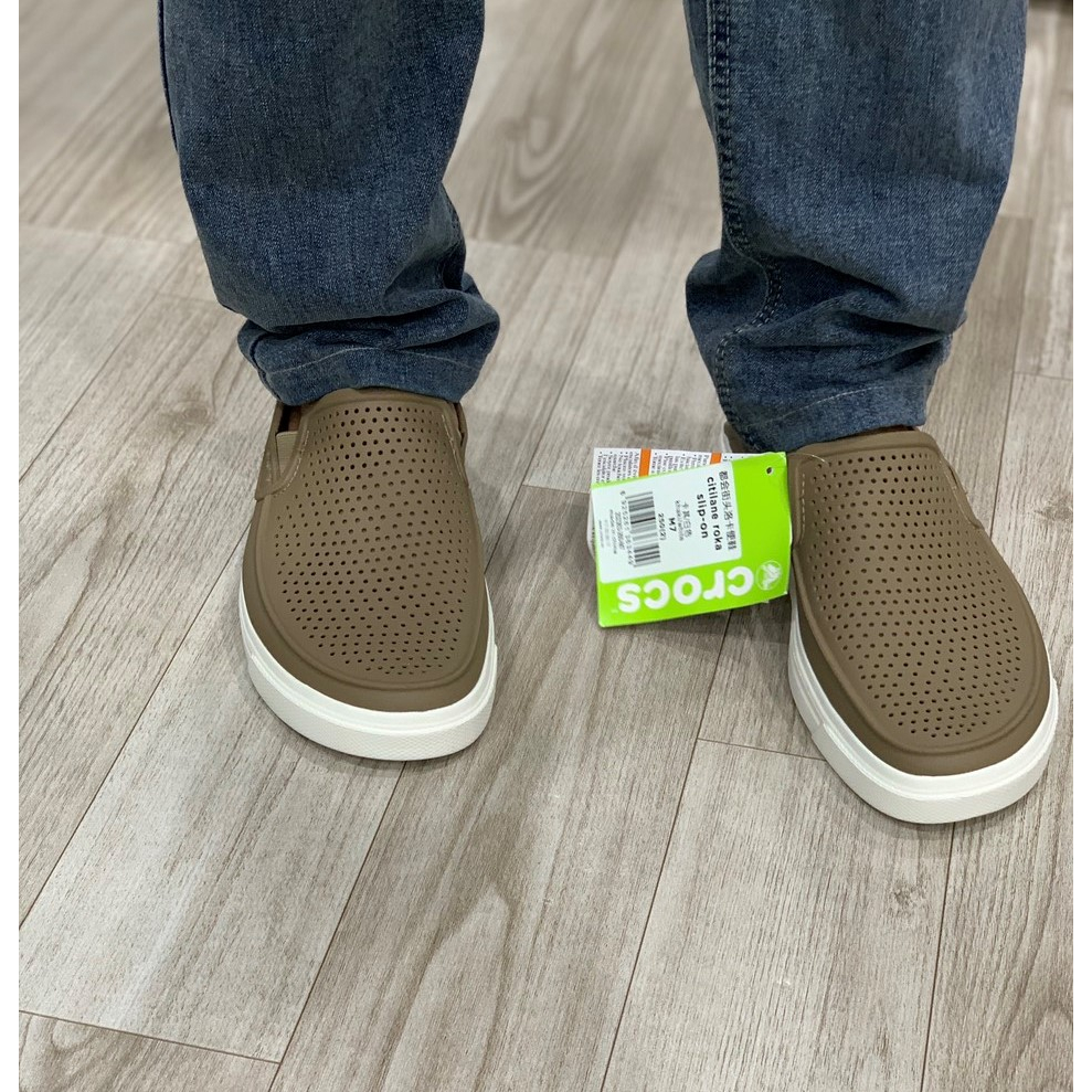 GIÀY NHỰA CROCS CITILANE ROKA SLIP ON CHO NAM MÀU XANH NÂU XUẤT XỊN FULL BOX
