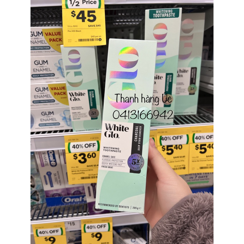 Kem đánh răng tối ưu trắng sau 3 ngày White Glo Toothpaste