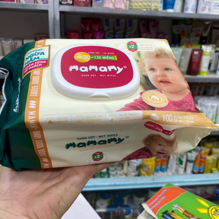 Khăn Giấy Ướt Không Mùi Kháng Khuẩn An Toàn Cho Bé Mamamy 80 tờ, 120 tờ- Xanh