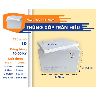 thùng xốp size số 10 : 50 ký ,thùng xốp giữ nhiệt, thùng mút mới