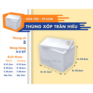 Thùng Xốp size số 3 ( 31x24x22cm ), thùng xốp giữ nhiệt, thùng mút mới