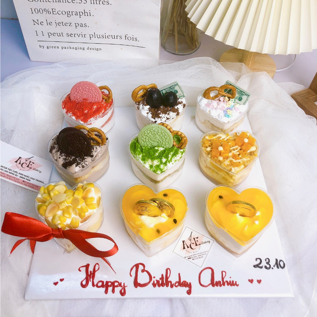 Ly trái tim đựng pana cotta, mousse, bánh kem, bánh tiệc 150ml