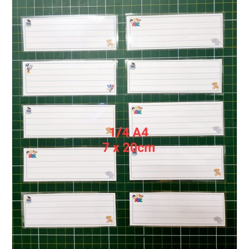 Sét 10 Thẻ từ 1/4 A4 kẻ ngang. Có nam châm.