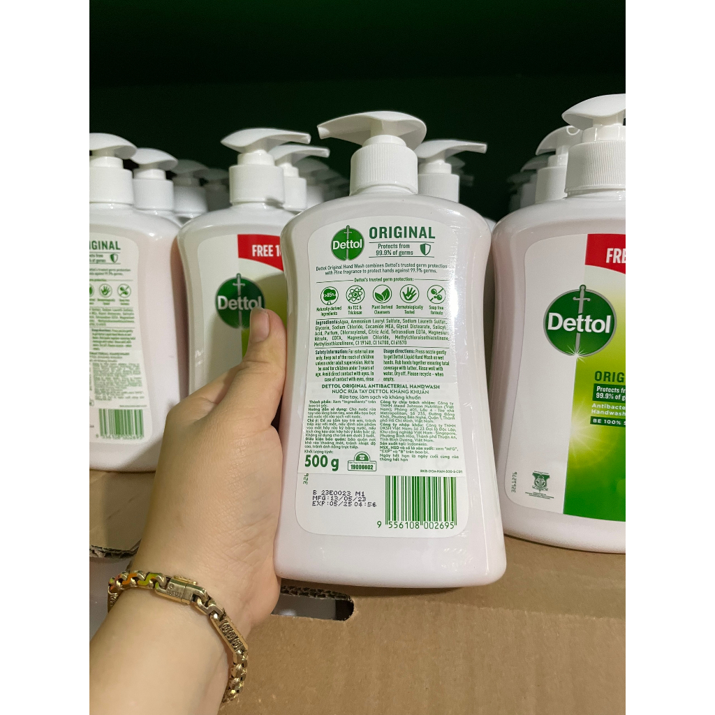 Nước rửa tay kháng khuẩn Dettol chai 500g _ Date 5/2025