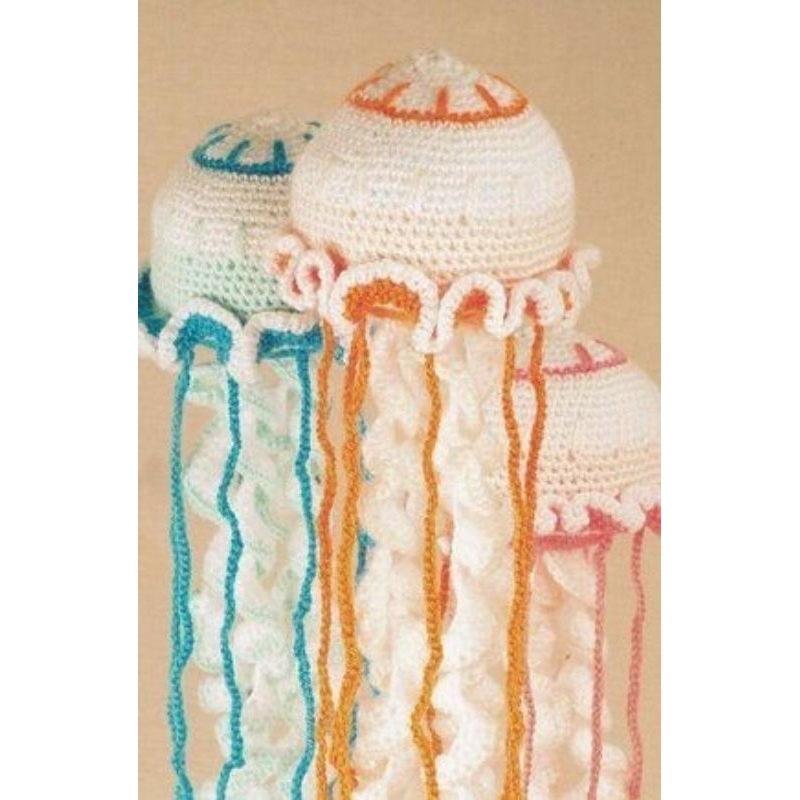 MÓC KHOÁ SỨA BẰNG LEN JELLYFISH KEYCHAIN