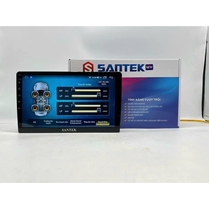 Màn Androi SanTek  New 2023 Combo Cam Lùi +Cam Hành Trình