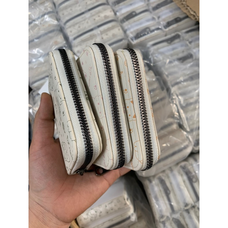 Ví Nữ Mini Nhiều Ngăn Cầm Tay Khoá Kéo Hoạ Tiết Cute Phong Cách Hàn Quốc 1087