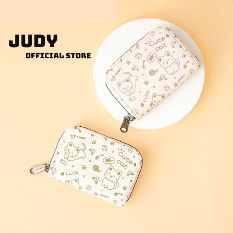 Ví Nữ Mini Nhiều Ngăn Cầm Tay Khoá Kéo Hoạ Tiết Cute Phong Cách Hàn Quốc 1087