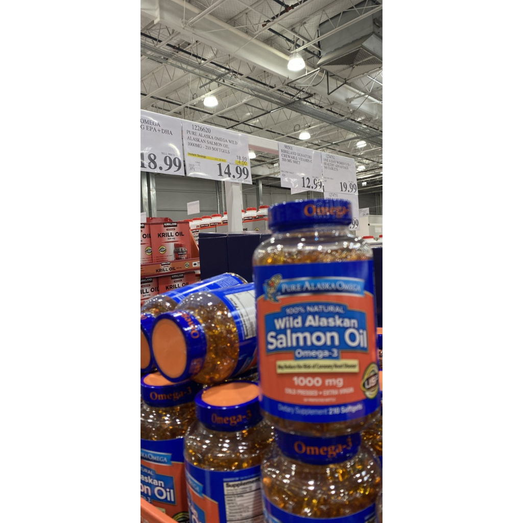 Viên uống dầu cá hồi Salmon 210v Pure Alaska Omega-3 Wild Alaskan Salmon Oil 1000mg 210 viên