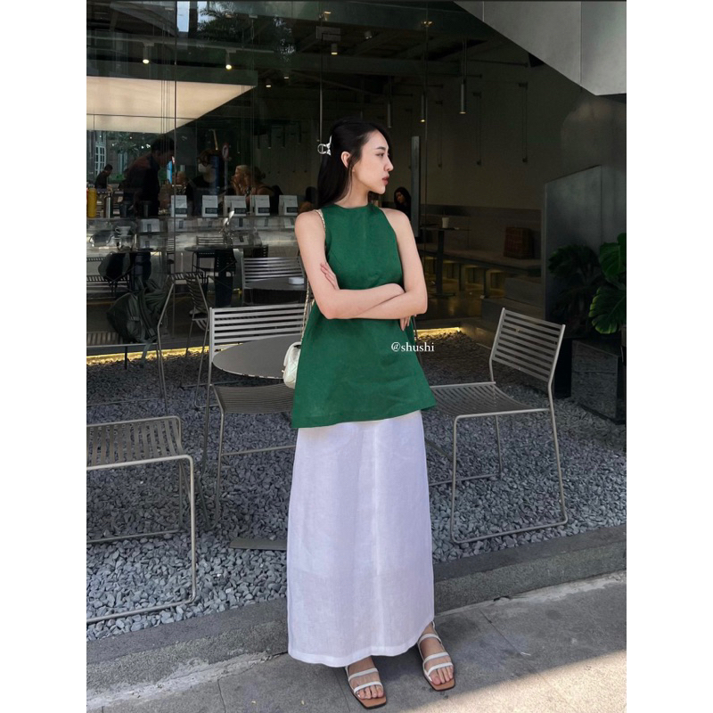 𝐔𝐩𝐝𝐚𝐭𝐞 - Áo Khoét Nách Chất Linen Tưng ( ảnh chính chủ )