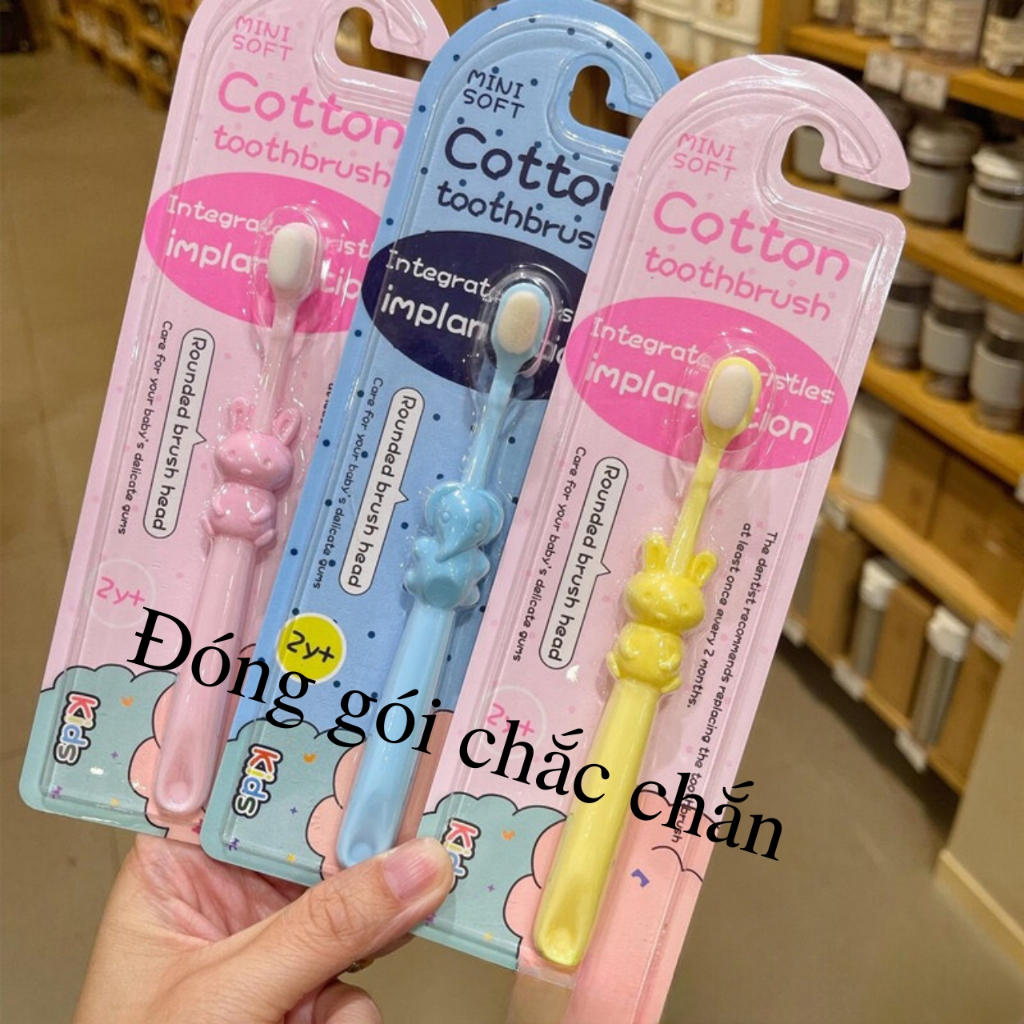 Bàn chải đánh răng cho bé từ 2 đến 12 lông tơ mềm mịn đánh êm ái không đau nướu hình voi thỏ dễ thương cho bé thích thú