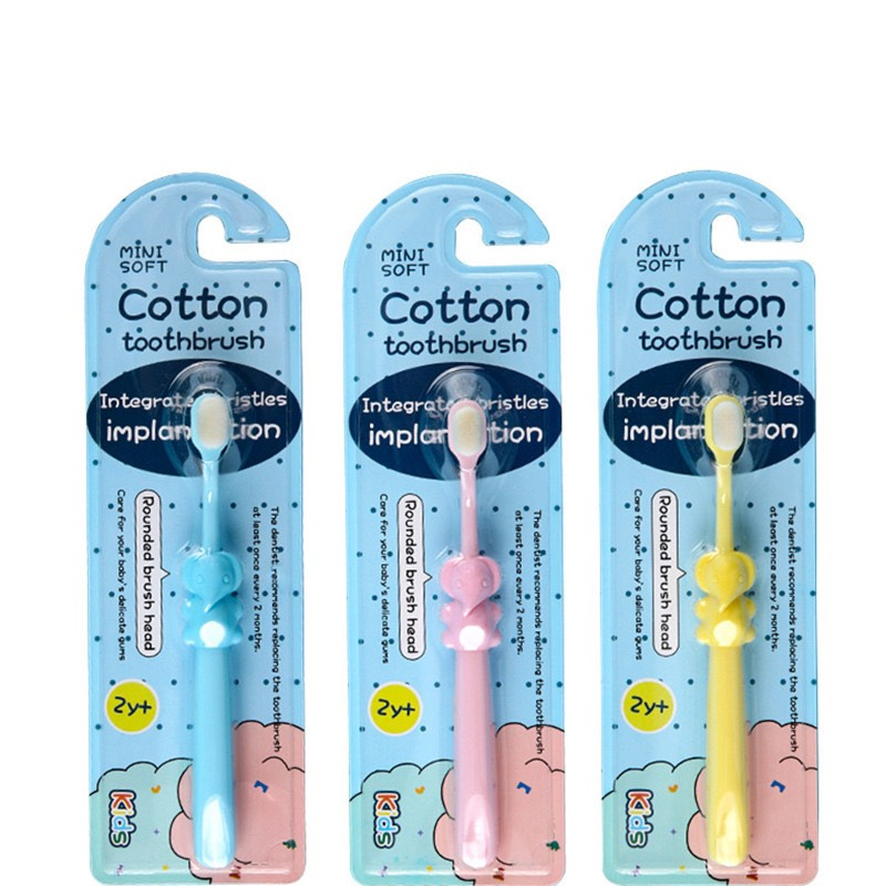 Bàn chải đánh răng cho bé từ 2 đến 12 lông tơ mềm mịn đánh êm ái không đau nướu hình voi thỏ dễ thương cho bé thích thú