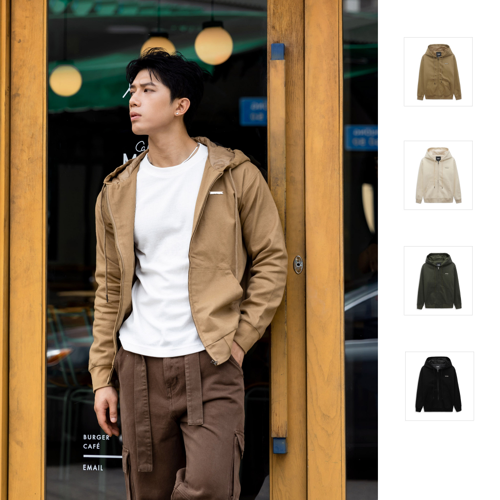 Áo Khoác Hoodie Kaki Essentials, Chất Vải Kaki Vân Xéo Thoải Mái, AK0036, SOMEHOW