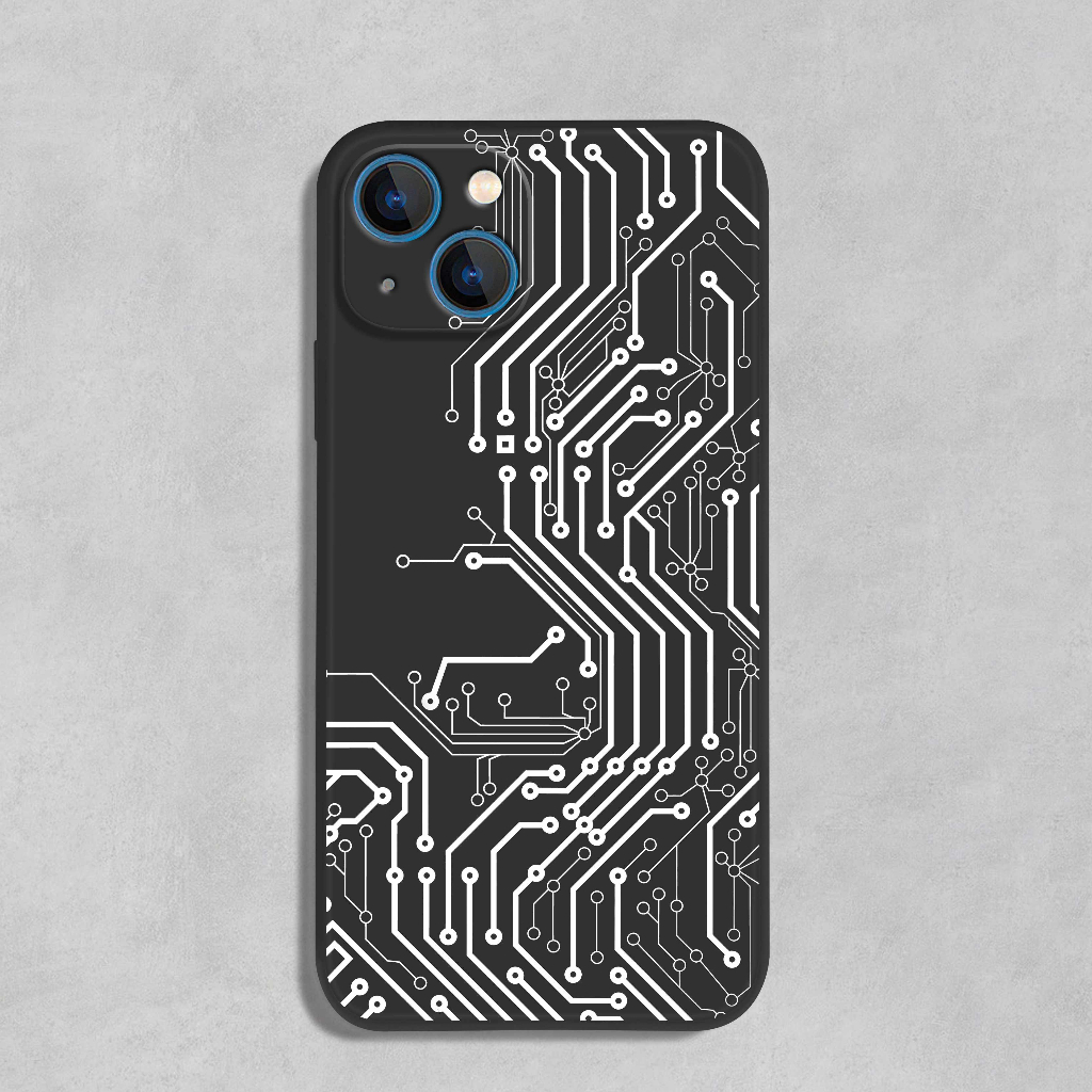 Ốp lưng iphone hình bảng mạch cạnh viền vuông chống sốc silion mềm dẻo cho ip 6/6s/7/8/X/XS/11/12/13/14 Pro Plus Max