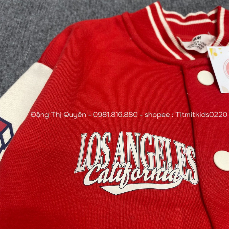 Áo bomber h.m dư xịn bé trai 2-10y